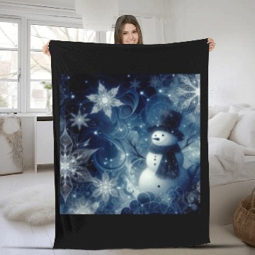 Discover vintage snowman christmas holiday Fleece Blankets
