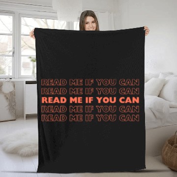 Discover Read me if you can, Typography Fleece Blankets