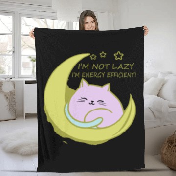 Discover Moon Cat Fleece Blankets