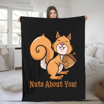 Discover Surprised Squirrel Fleece Blankets