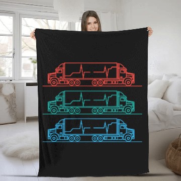 Discover Truck driver heart beat Trucker Funny Truck Driver Fleece Blankets