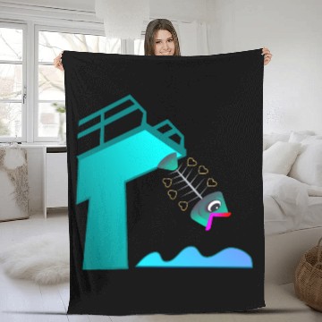 Discover HIGH DIVING FISH - SWIMMING Fleece Blankets