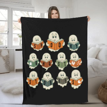 Discover Spooky Stories Book Club - Happy Halloween Fleece Blankets