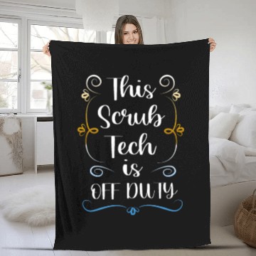 Discover Summer Vacation Off Duty Funny Scrub Tech Fleece Blankets