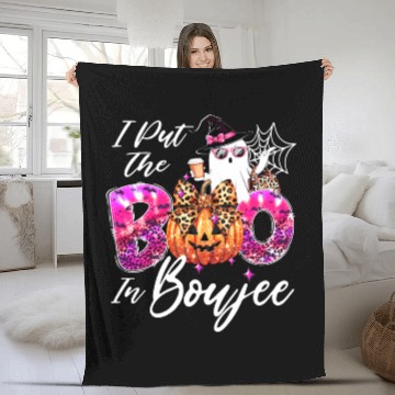Discover I Put The Boo in Boujee Halloween Leopard Ghost Fleece Blankets
