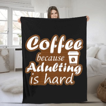 Discover coffee because adulting is hard Fleece Blankets