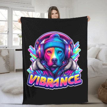 Discover Neon Vibes Pit Bull Fleece Blankets