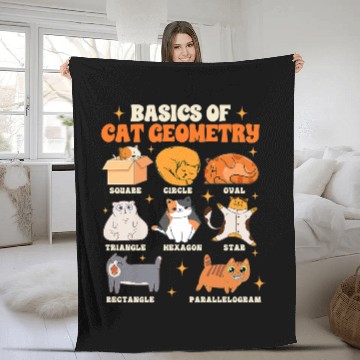 Discover Math Teacher Life Teaching Basics Of Cat Geometry Fleece Blankets