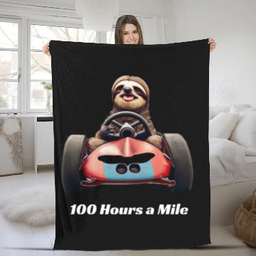 Discover Sloth Racing 100 Hours a Mile Cute Sloth Design Fleece Blankets