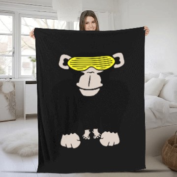 Discover Funky Sunglasses Gorilla Cool Party Monkey Funny Fleece Blankets