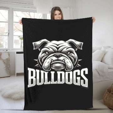 Discover Bulldogs Mascot Back To School Team Spirit Fleece Blankets