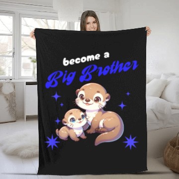 Discover Soon I'll Be A Big Brother, Sweet Otter Brother Fleece Blankets