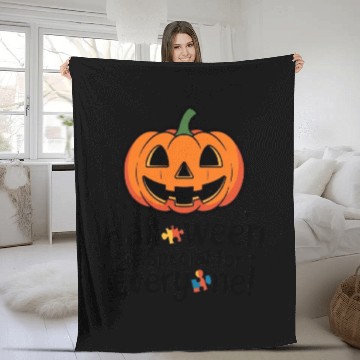 Discover Festive Jack-O'-Lantern Halloween Design Fleece Blankets