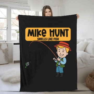 Discover Mike Hunt Smells Like Fish Fleece Blankets
