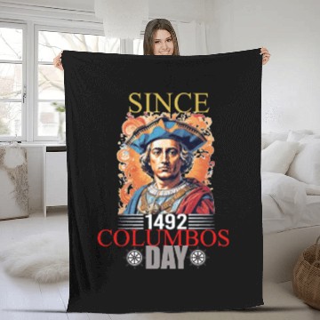 Discover Columbus Day Celebration: Explore, Discover Fleece Blankets