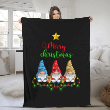 Discover Gnomes Christmas Tree Funny Xmas Holidays Fleece Blankets