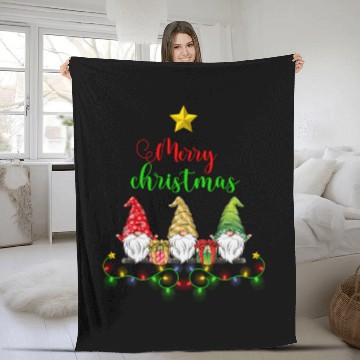 Discover Gnomes Christmas Tree Funny Xmas Holidays Fleece Blankets