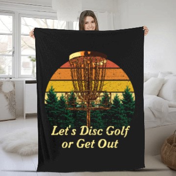Discover Lets Disc Golf or Get Out Funny Husband and Wife H Fleece Blankets