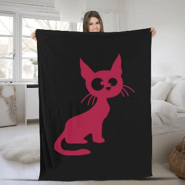 Discover Crazy Cat Squinting Funny Eyes Grimace Fun Cartoon Fleece Blankets