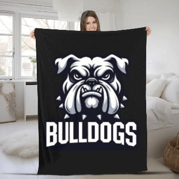 Discover Bulldogs Mascot Back To School Team Spirit Fleece Blankets