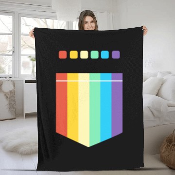 Discover LGBT Rainbow Flag Pocket Design | For Women Men Fleece Blankets