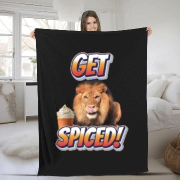 Discover Fierce Lion 'Get Spiced!' Pumpkin Spice Fall Desig Fleece Blankets