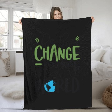 Discover Be The Change You Wish To See In The World Fleece Blankets