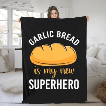 Discover Bakery Baker Humor Food Lover Garlic Bread Fleece Blankets