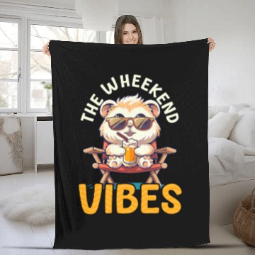 Discover Guinea Pig The Wheekend Vibes Fleece Blankets