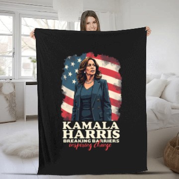 Discover Kamala Harris Breaking Barriers Inspiring Change Fleece Blankets