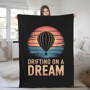 Discover Drifting On A Dream Hot Air Balloon Adventure Fleece Blankets
