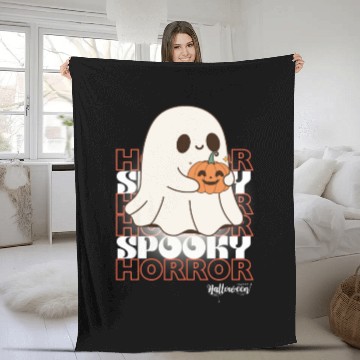 Discover Black And White Modern Halloween Fleece Blankets