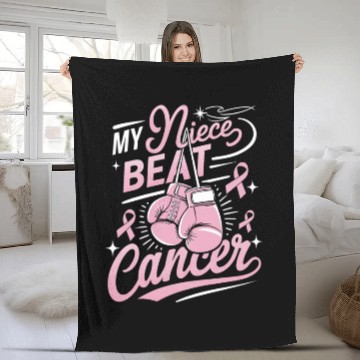 Discover My Niece Beat Cancer Breast Cancer Awareness Fleece Blankets