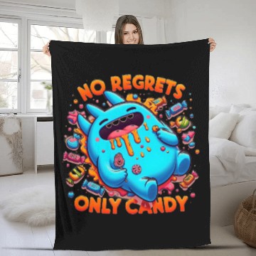 Discover Disneyland Stitch Halloween No Regrets Only Candy Fleece Blankets
