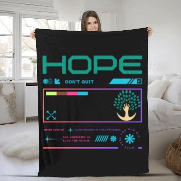 Discover Never Give Up _ Inspirational Hope Motivation Fleece Blankets