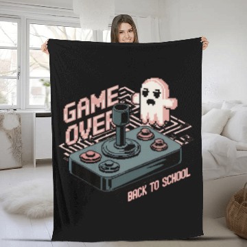 Discover Game over back to school Fleece Blankets