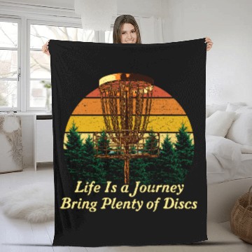 Discover Bring Plenty of Discs Positive Quotes Disc Golf Po Fleece Blankets