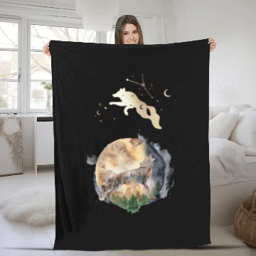 Discover Wolf Moon Magic Fleece Blankets