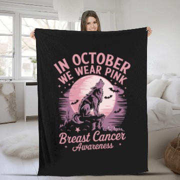 Discover Breast Cancer Design - Wolf Fleece Blankets