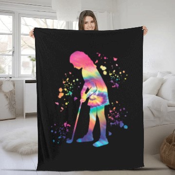Discover Golfer Colorsplash Kids Miniature Golf Fleece Blankets