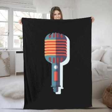 Discover Microphone Fleece Blankets