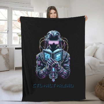 Discover Ctl+ Alt + Read Y2K Reading Book Lover Gift Fleece Blankets
