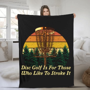 Discover Disc Golf Go Stroke It Motivational Quote Golfer Fleece Blankets