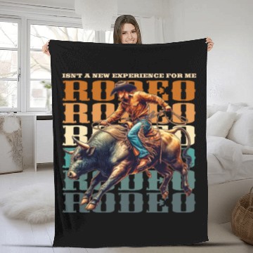 Discover Vintage style Western Bull Rider Fleece Blankets