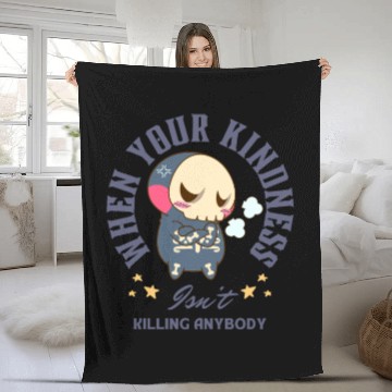 Discover Angry Skeleton Kindness Quote Art Fleece Blankets