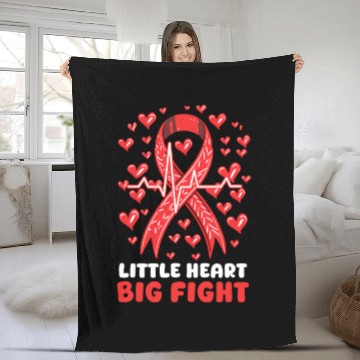 Discover CHD Awareness Little Heart, Big Fight Fleece Blankets