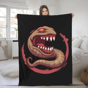 Discover The Communist Worm: Comrade of Horror Fleece Blankets