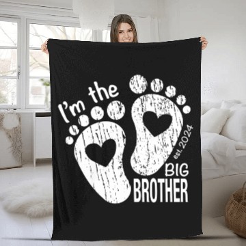 Discover I’m the big brother -newborn sibling design Fleece Blankets