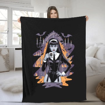 Discover Gothic Coffee Lover Halloween Costume For a Fleece Blankets