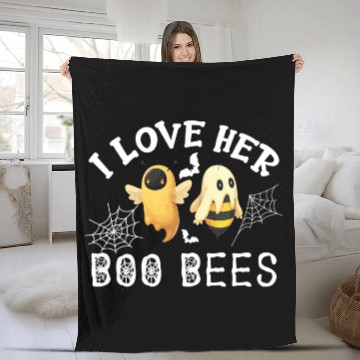 Discover I Love Her Boo Bees Fleece Blankets Funny Couples Halloween Co